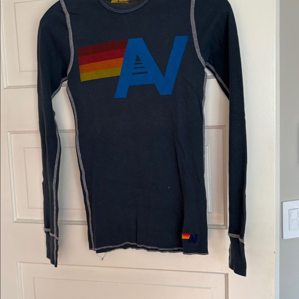 Aviator Nation Gray Tee with Yellow Accent